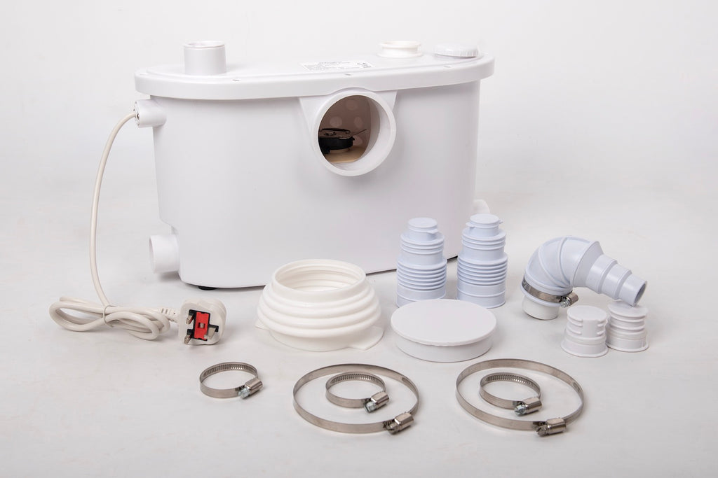 Slim 400w Macerator Pump 4 Inlets WC Shower & Basin