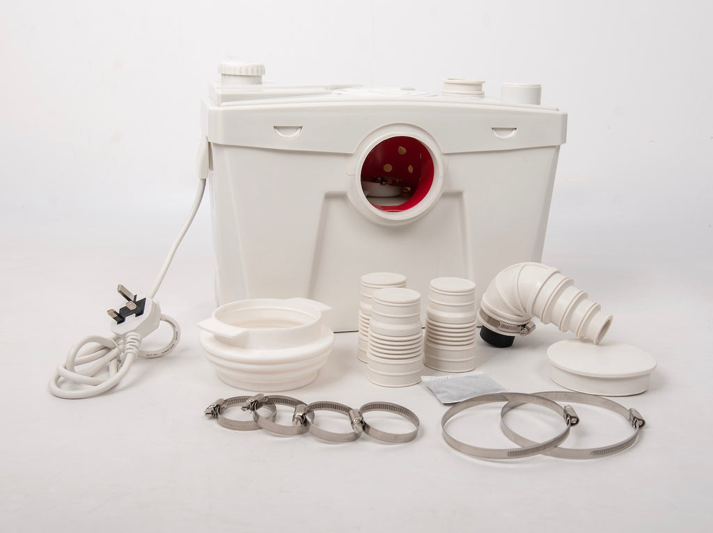 Slim Robust 500w Macerator Pump 4 Inlets WC Shower & Basin