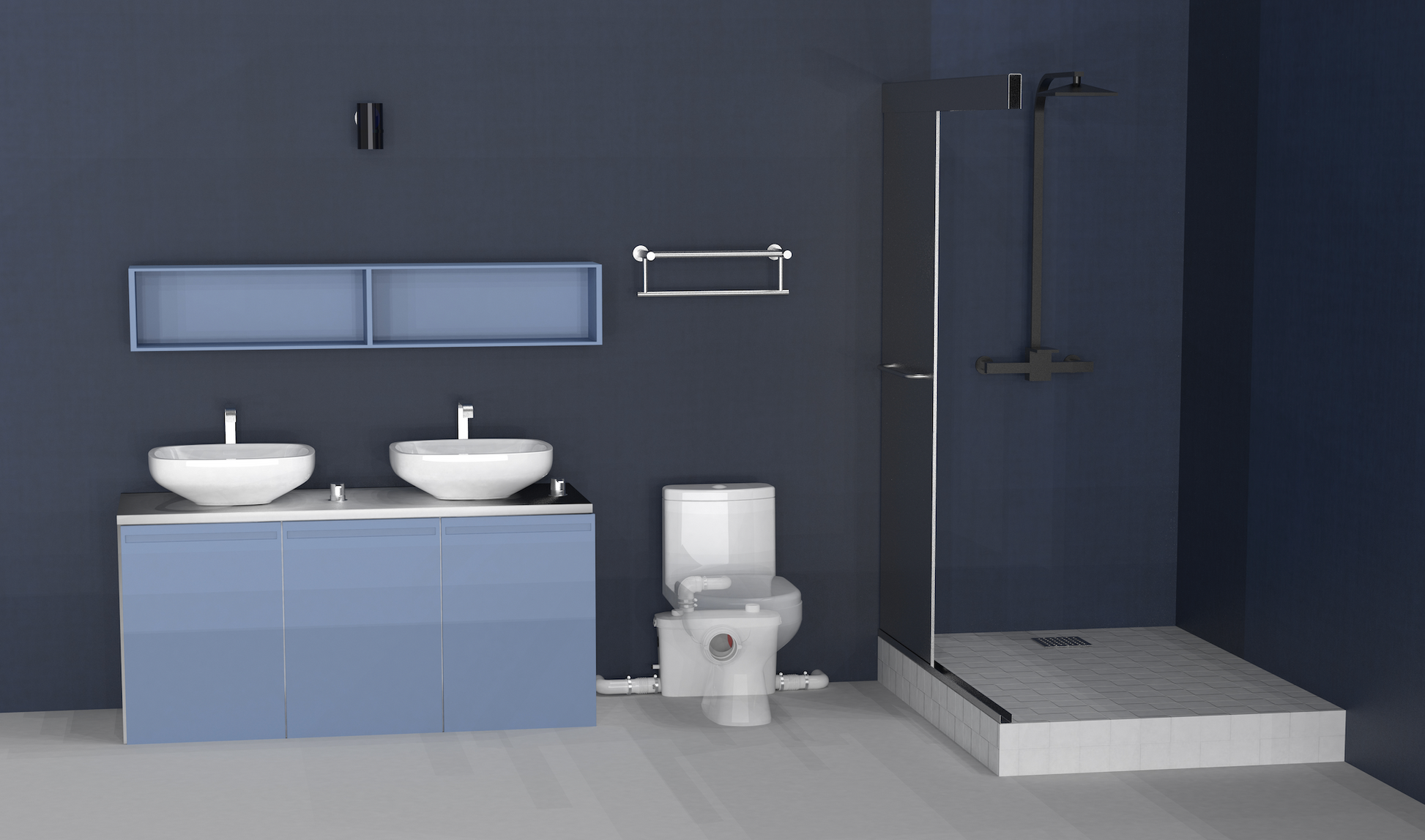 Premium Sanitary Slim 400 Watts Macerator Waste Pump System for Toilets, Basins, Showers + Baths